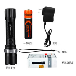 雅格（yage）强光手电筒 LED变焦手电筒 远射程 三挡调光 锂电池防水户外应急灯 YG-336C