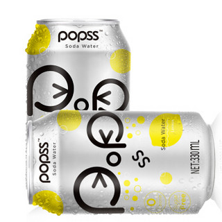 POPSS 帕泊斯 苏打水 柠檬味 330ml*24罐