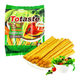 土斯(Totaste) 混合蔬菜味棒形饼干 手指饼干 磨牙棒 休闲零食蛋糕面包甜点心小吃 独立小包装 128g *21件