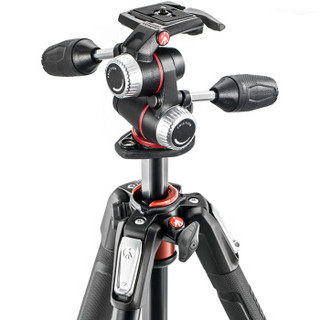 Manfrotto 曼富图 MK190XPRO4-3W 190系列铝合金四节三脚架三维云台套装配XPRO三维云台 90°中轴橫置系统