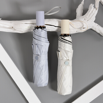 PARAKITO 帕洛奇 纯色黑胶晴雨伞 皓月白