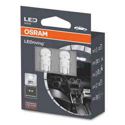 欧司朗(OSRAM) W5W/T10 LED车灯汽车灯泡示宽灯示廓灯日行指示灯2880SW带透镜(2支装)
