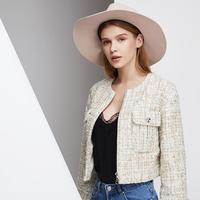 YANXUAN 网易严选 女式金丝撒粉花呢外套 米白 S