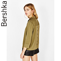  Bershka 00743340505 女士打褶V领长袖休闲衬衫 (S)