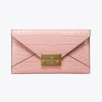 TORY BURCH 汤丽柏琦 JULIETTE EMBOSSED 女士信封钱包