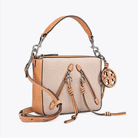TORY BURCH 汤丽柏琦 MOTO MEDIUM CANVAS 女士手提包