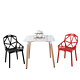 TIMI 天米 北欧简约桌椅组合(黑色 60cm方桌+2把几何椅)