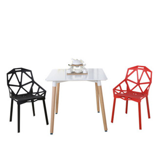 TIMI 天米 北欧简约桌椅组合 60cm方桌+2把彩色椅