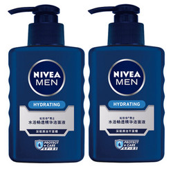 NIVEA 妮维雅 男士水活畅透精华洁面液 150ml 2支 *3件