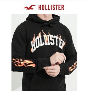 HOLLISTER 火焰LOGO 图案标识帽衫