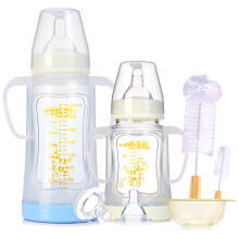 29日22点：爱得利 奶瓶 宽口径婴儿奶瓶 新生儿玻璃奶瓶套装WG-15