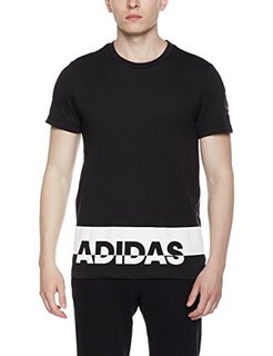 adidas 阿迪达斯 男式 运动型格 短袖T恤 GFX T LNG PUFF (黑色、180)