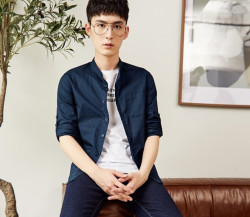 森马SEMIR 男装2018秋季新品清新立领亲肤透