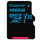 金士顿（Kingston）128GB 90MB/s 内存卡 TF(Micro SD)Class10 UHS-I U3 V30高速手机行车记录仪存储卡