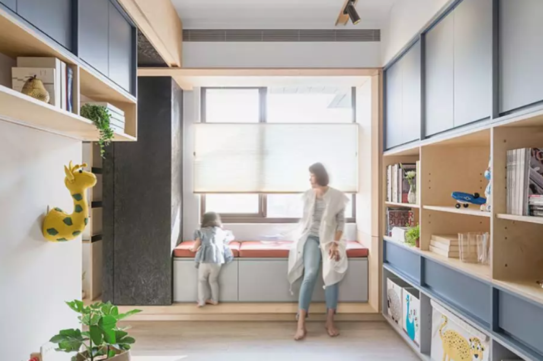 台北125㎡旧屋脱胎换骨，变坐拥美景的澳客风亲子美宅