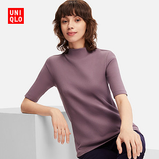 UNIQLO 优衣库 412729 女士高领T恤 藏青色 L