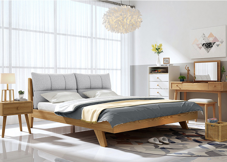 林氏木业 en1a 现代简约白蜡木床 1.8米