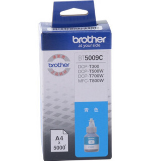 Brother 兄弟 BT5009C 兄弟（brother）BT5009C 青色墨盒(适用于兄弟打印机DCP-T500W / DCP-T300) (青色（蓝色）)