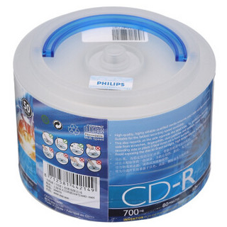 PHILIPS 飞利浦 CD-R 光盘/刻录盘 52速 700M (50片装、CD-R)