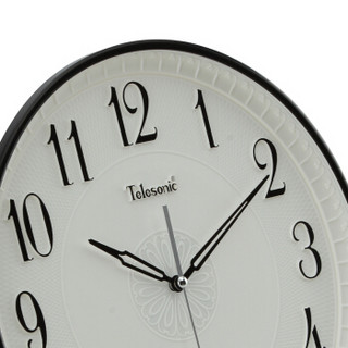 Telesonic 天王星 挂钟客厅卧室立体浮雕时钟创意简约挂墙表扫秒机芯免打孔石英钟表