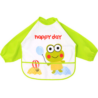 Elepbaby 象宝宝 宝宝吃饭罩衣 (桃红蜜蜂+果绿青蛙、2件装)