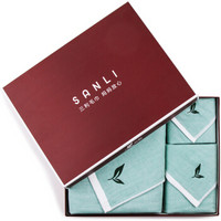SANLI 三利 AB版纱布系列 方巾 三件套礼盒装  茶香-若竹色
