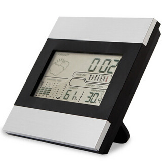 雨花泽（Yuhuaze）台挂式天气显示电子温湿度计 带时间舒适度温度计 测温计温度表