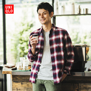 UNIQLO 优衣库 411909 男士法兰绒格子衬衫