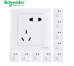 Schneider Electric 施耐德 睿意白 错位五孔插座 10只装