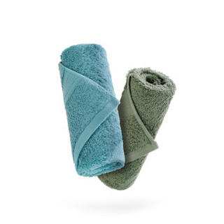Hömmy 佳佰 毛巾 (两条装、34*78cm、蓝色/绿色)