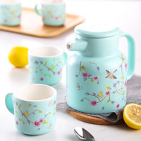 泥火匠 陶瓷 多功能茶具5件套 1壶4杯茶杯茶具套装