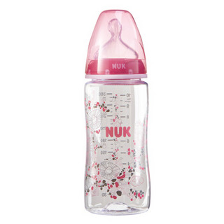 NUK 大圆孔（6个月以上） 宽口径普通奶瓶 300ML 红色