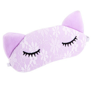 UPLUS 优家 可爱猫咪 蕾丝遮光护目眼罩 1个