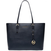 MICHAEL KORS 迈克·科尔斯 MK 女包 JET SET ITEM系列海军蓝牛皮中号手提包 30T5GTVT2L ADMIRAL