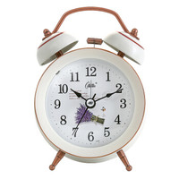 康巴丝(Compas)闹钟创意静音懒人机械打铃钟表家居小闹钟个性闹表学生儿童卧室床头时钟DL002白金