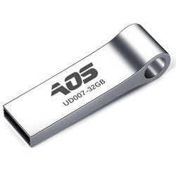 傲石(AOS) 32G Micro USB2.0 U盘UD007银色 全金属创意闪存盘 钥匙圈便携防水优盘