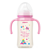 Pigeon 贝亲 经典自然实感系列 PPSU奶瓶 240ml 粉色 M号奶嘴 3月+ AA127