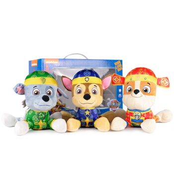 Paw Patrol 汪汪队立大功 狗狗毛绒公仔 阿奇小砾灰灰 3只礼盒装