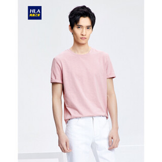 HLA 海澜之家 HNTBJ2E003A 男士平纹竹节短袖T恤 粉红 170