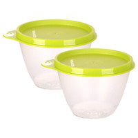 Tupperware特百惠 鲜果碗带盖3件套430ml*3沙拉水果碗 冰箱冷藏保鲜盒颜色随机