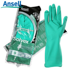安塞尔（ansell）37-176 丁腈防护手套 耐酸碱溶剂 防化耐油 工业劳保手套8码 *3件