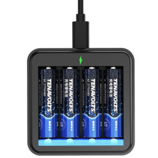 南孚(NANFU)5号充电锂电池4粒套装 1.5V恒压快充 TENAVOLTS USB充电 适用游戏手柄/吸奶器/鼠标等 AA五号