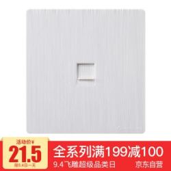 飞雕(FEIDIAO)开关插座 电脑网线插座(超五类) 网络网口插座 大板/雕琢拉丝白 *10件