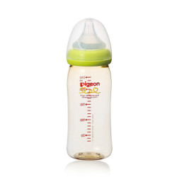 pigeon 贝亲 宽口径PPSU仿母乳实感奶瓶 240ml 配M号奶嘴