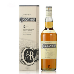 Cragganmore 克拉格摩尔/克莱根摩 12年 单一麦芽威士忌 洋酒 烈酒 克拉格摩尔12年斯贝塞单一麦芽威士忌 *2件