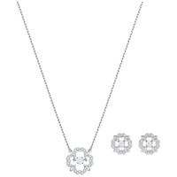 SWAROVSKI 施华洛世奇 5397867 女士四叶草项链耳钉套装 镀白金色