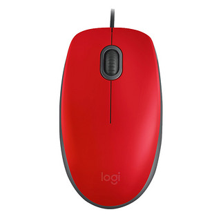 logitech 罗技 M110 有线鼠标 1000DPI 红色