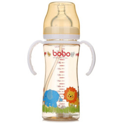 bobo 乐儿宝 经典系列 宽口径PPSU奶瓶 260ml 白色 *2件 +凑单品