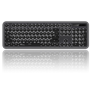 rkrk960圆点机械键盘有线无线蓝牙双模办公键盘104键复古圆键帽笔记本