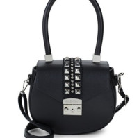 VALENTINO 华伦天奴 Leather Rockstud Saddle Bag 女士单肩手提包